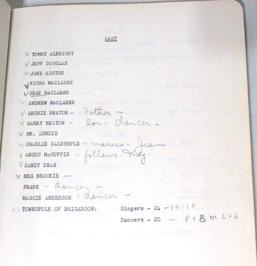 Brigadoon Playscript Vancouver B.C. Civic Theater Society