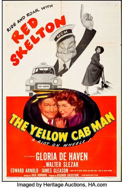 1950 Yellow Cab Man Original Movie Poster 27×41 Cult R Skelton Al Hirschfeld Art