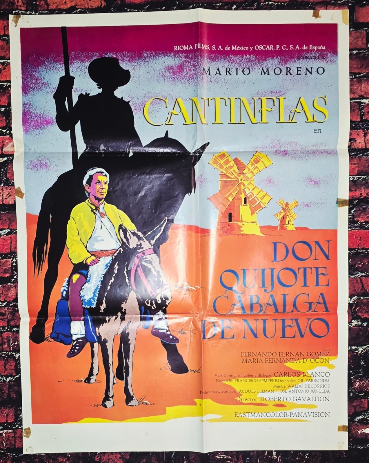 ORIGINAL Cantinflas Don Quijote – Movie Poster – 27″x37″ – MADE IN MEXICO
