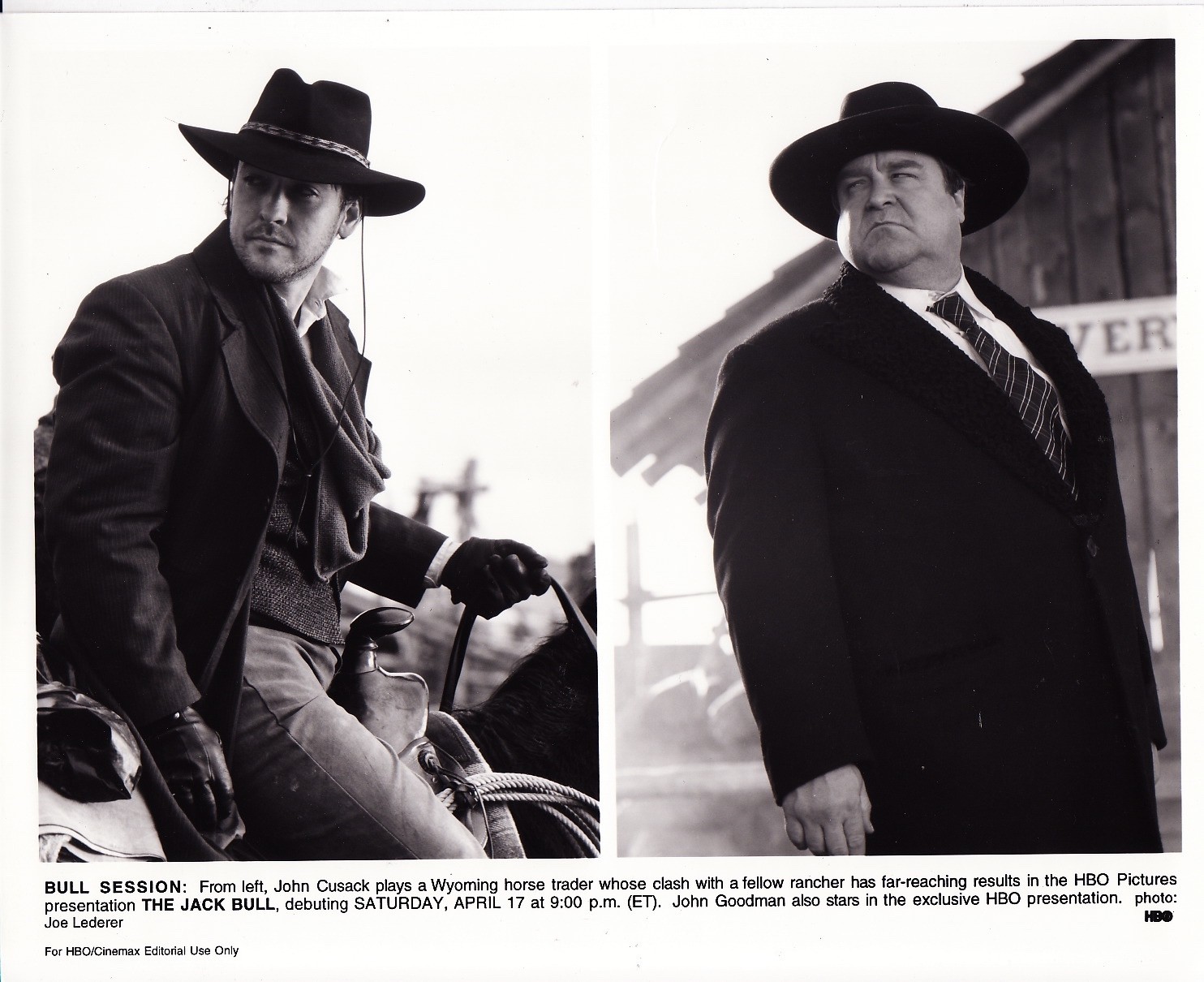 THE JACK BULL 1999 TV MOVIE B&W PUBLICITY PHOTO JOHN CUSACK JOHN GOODMAN