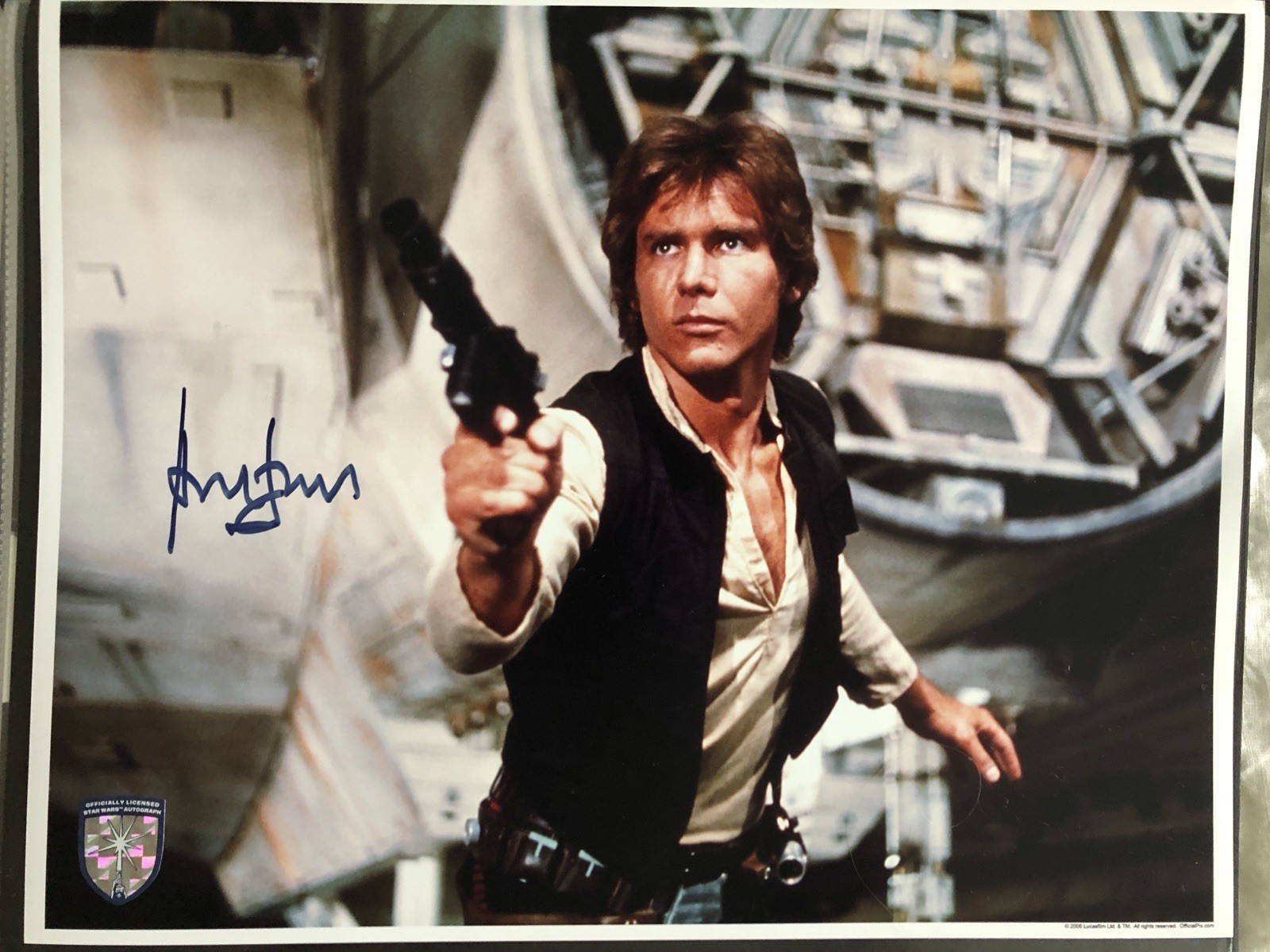 Harrison Ford Signed Official Pix OPX 11×14 Saber Shield Photo Star Wars Auto