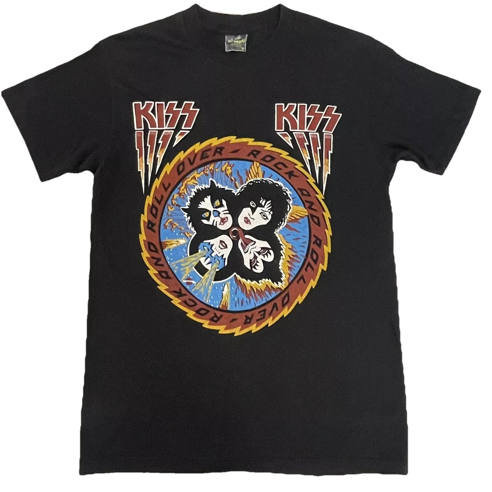 Vintage KISS Shirt Mens M Single Stitch Double Graphic Rock Roll Over 80s USA