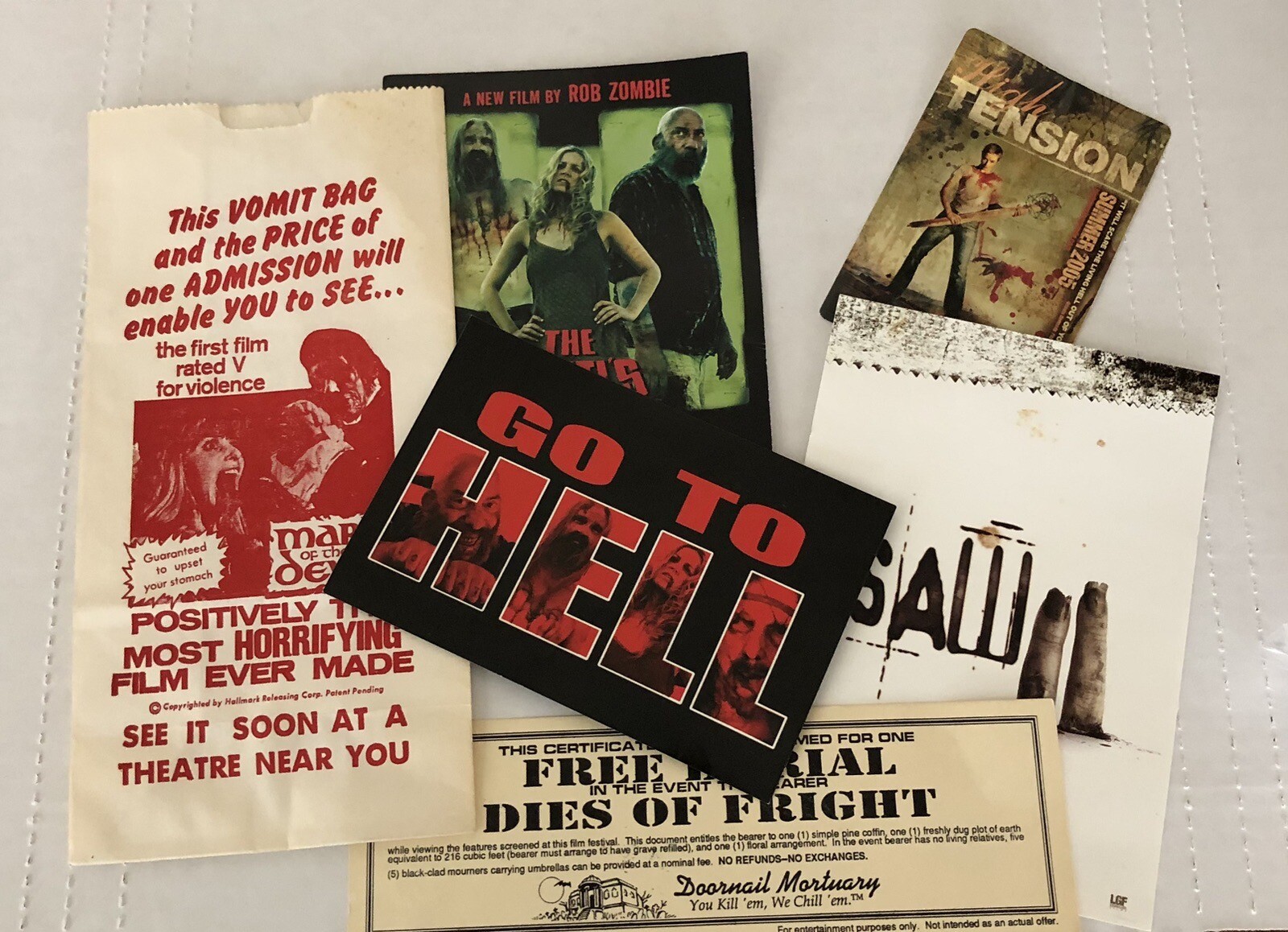 Movie Promos Horror Mark of the Devil Devil’s Rejects Ron Zombie Saw II Cards