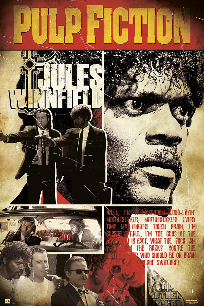 Pulp Fiction Samuel L Jackson Jules Winnfield Character 24×36 inch Movie Poster