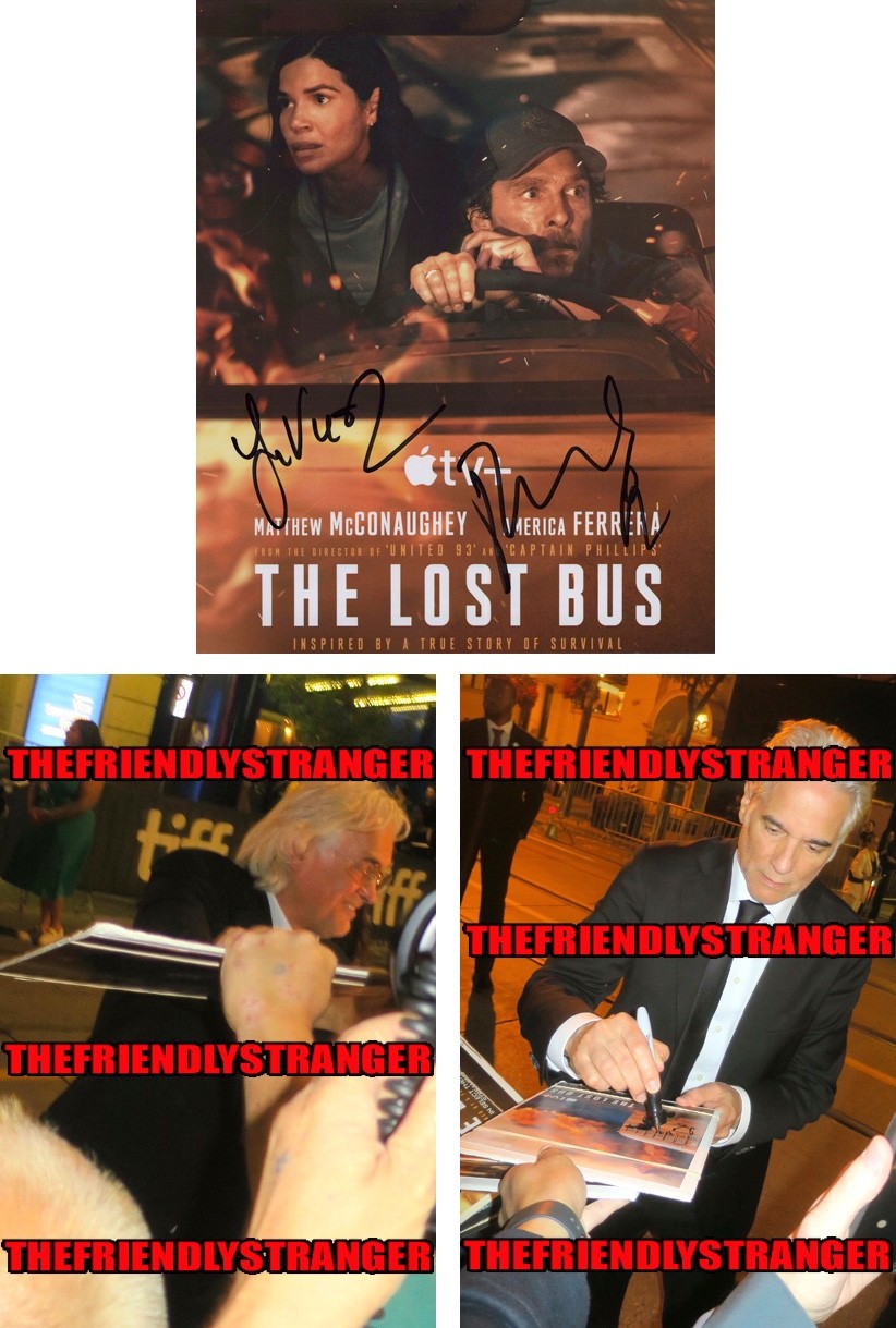 Paul Greengrass & Yul Vazquez signed “THE LOST BUS” 8×10 Photo PROOF b Auto COA