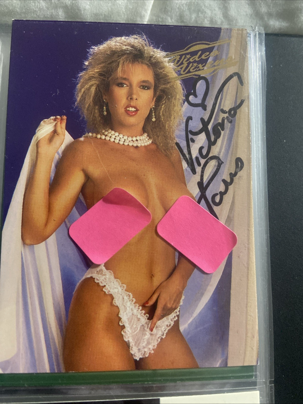 Victoria Paris Signed 1992 Video Vixens Card #4 Porn Star Autograph Hot Sexy