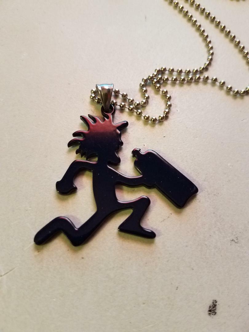 ICP Faygo HATCHETMAN Dark Blue colored Stainless pendant w/30″ ball chain