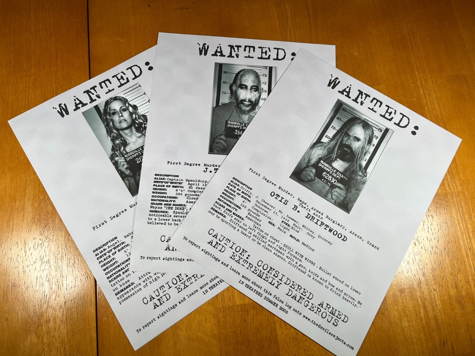 The Devil’s Rejects Firefly Wanted Posters- 8.5 x 11- Devil’s Rejects Movie