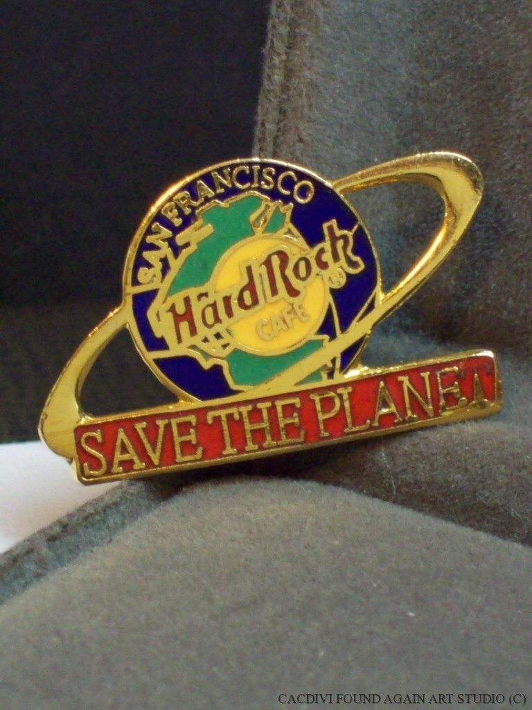 Hard Rock Cafe San Francisco CA Pin Save The Planet World Enamel Pinback Globe