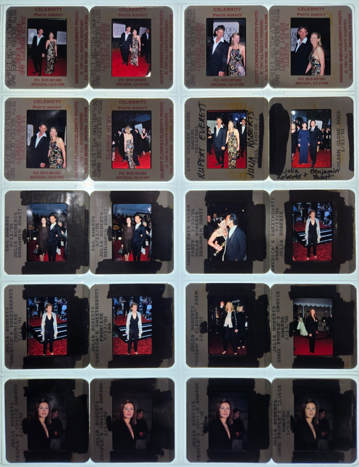 Julia Roberts (Runaway Bride, Erin Brockovich) 35mm Slide Photo Lot of 29