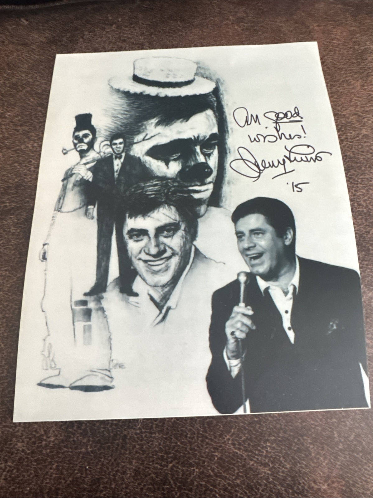 Signed Jerry Lewis Send In The Clowns 8×10 Picture Labor Day Telethon AUTOGRAPH