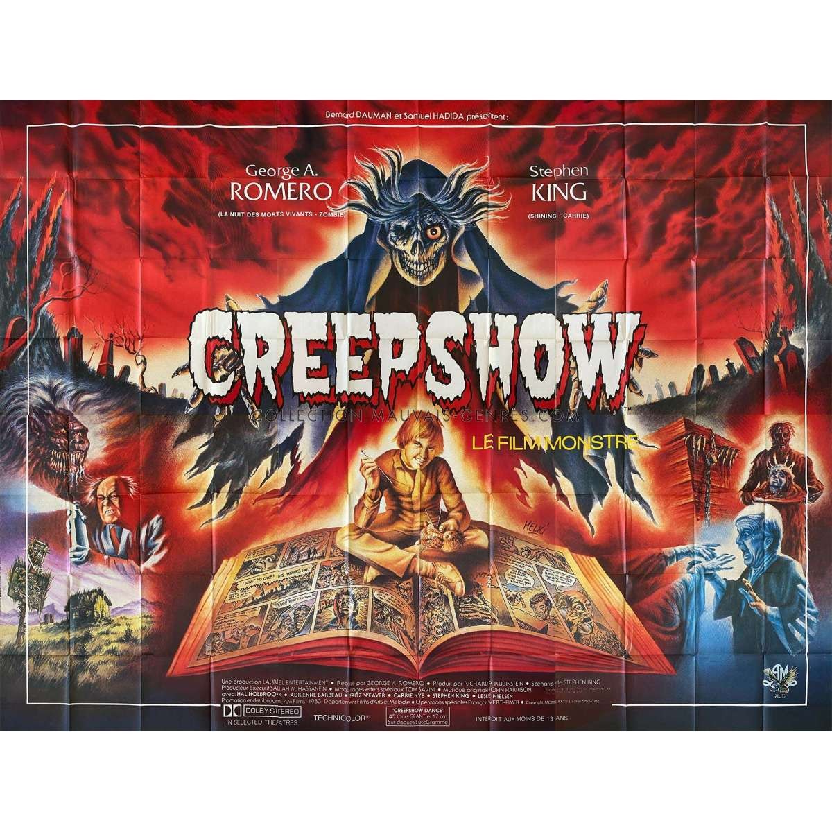 CREEPSHOW Rare 6 Panel Billboard Movie Poster – 13×10 ft. – 1982 – Stephen King,