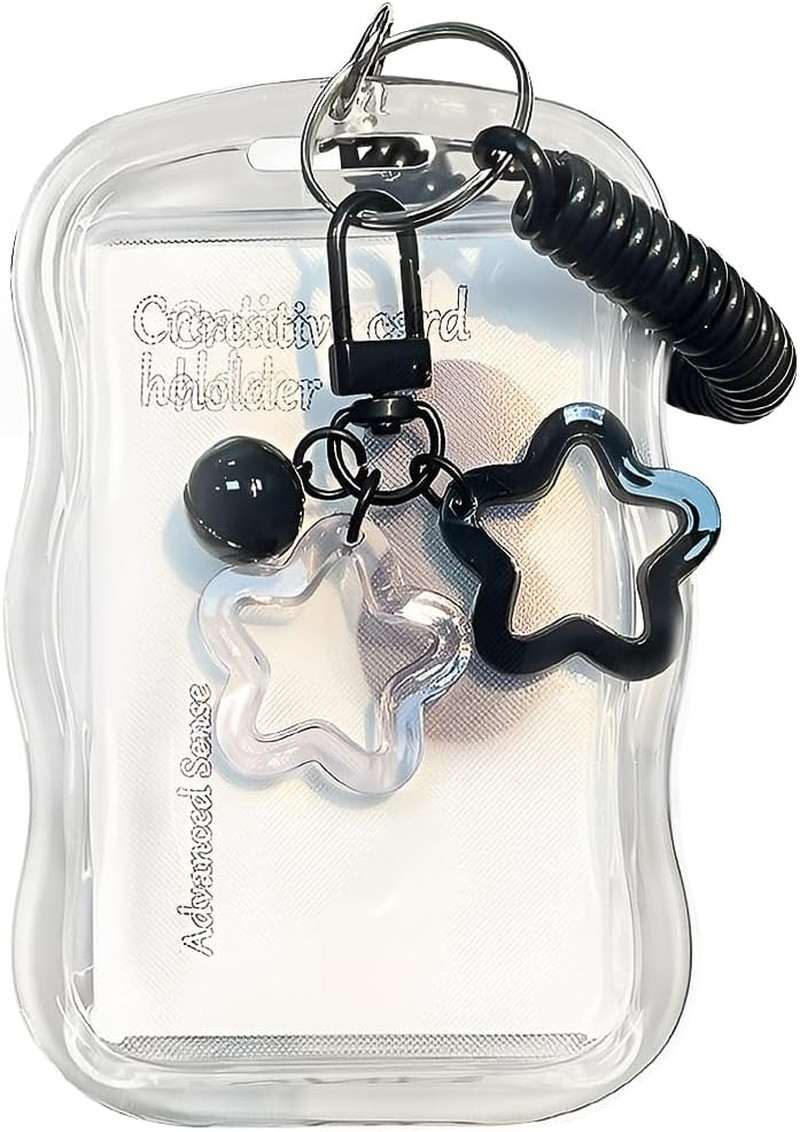 Cute Kpop Photocard Holder Keychain – Transparent Photo Card Protector