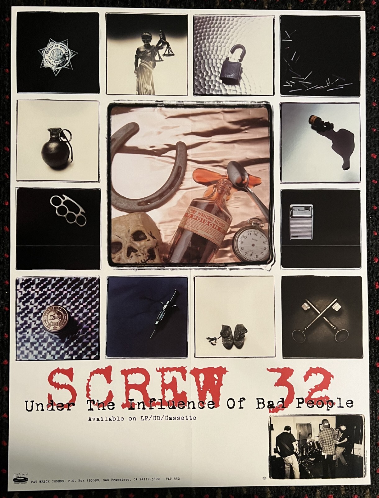 SCREW 32 Under the Influence of Bad People 18×24 record store promo poster PUNK