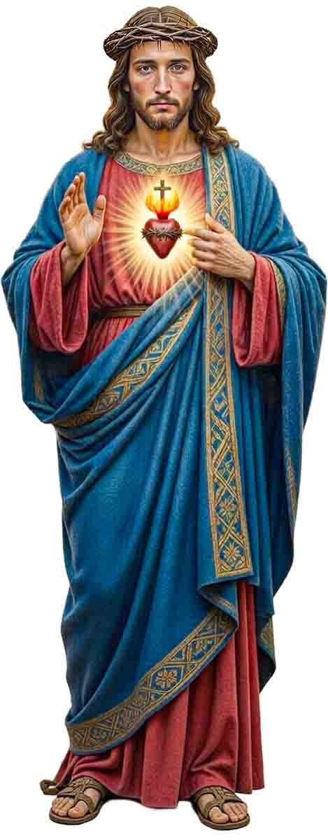 6ft Jesus Christ Sacred Heart Life Size Cardboard Cutout Easter Church Standee