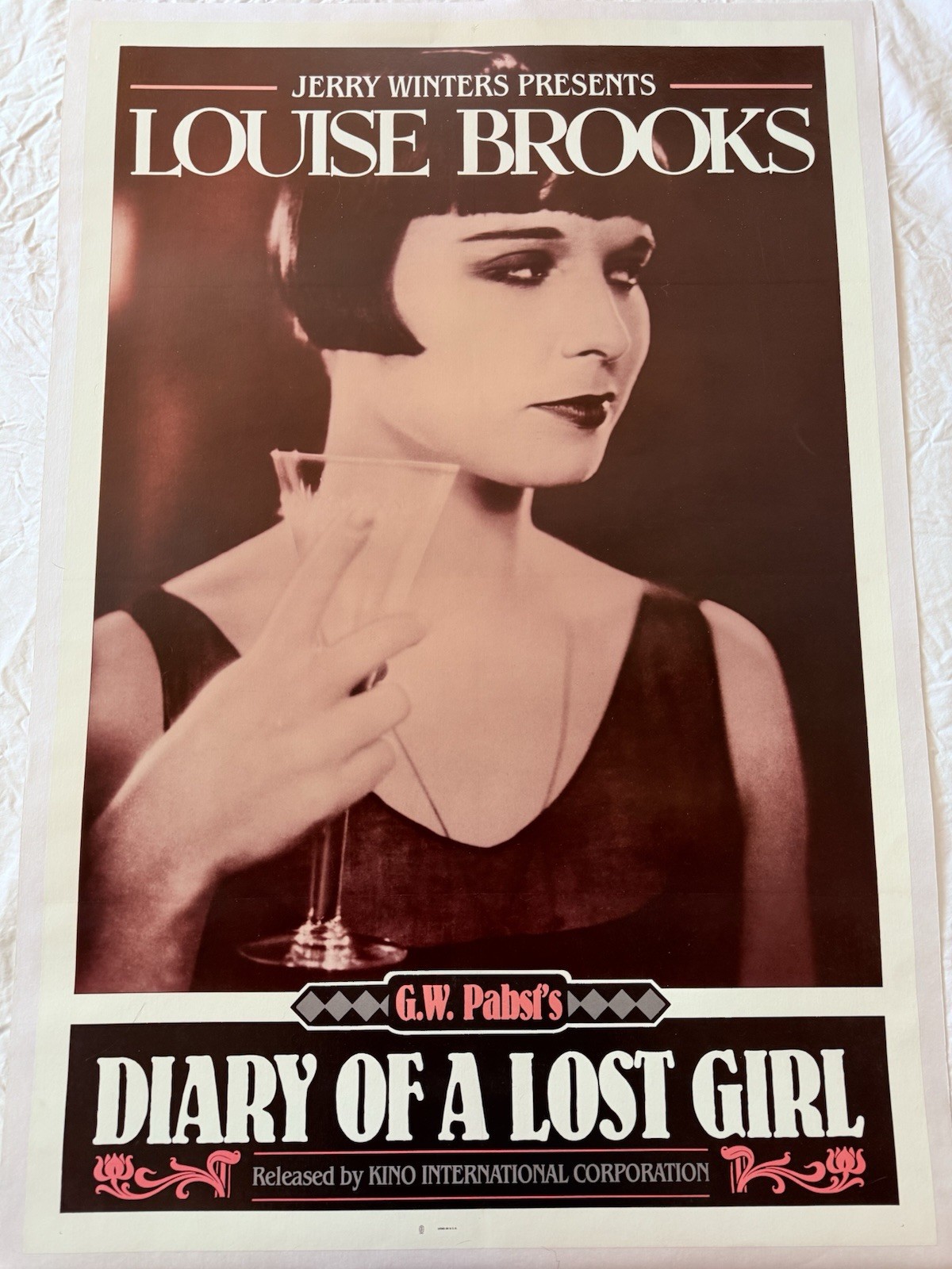 1982 Diary Of A Lost Girl Original 27×41 Movie Poster Louise Brooks Linen Backed