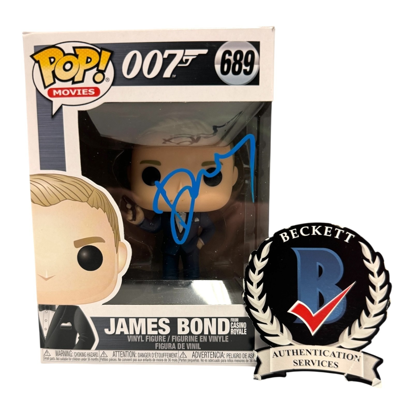 Daniel Craig Signed Autograph James Bond Funko Pop 689 Beckett BAS COA 007