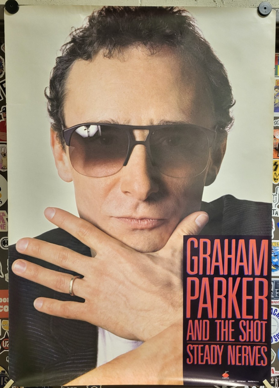 Graham Parker 1985 Steady Nerves – Est Collection Music Store Promo Poster 26×36