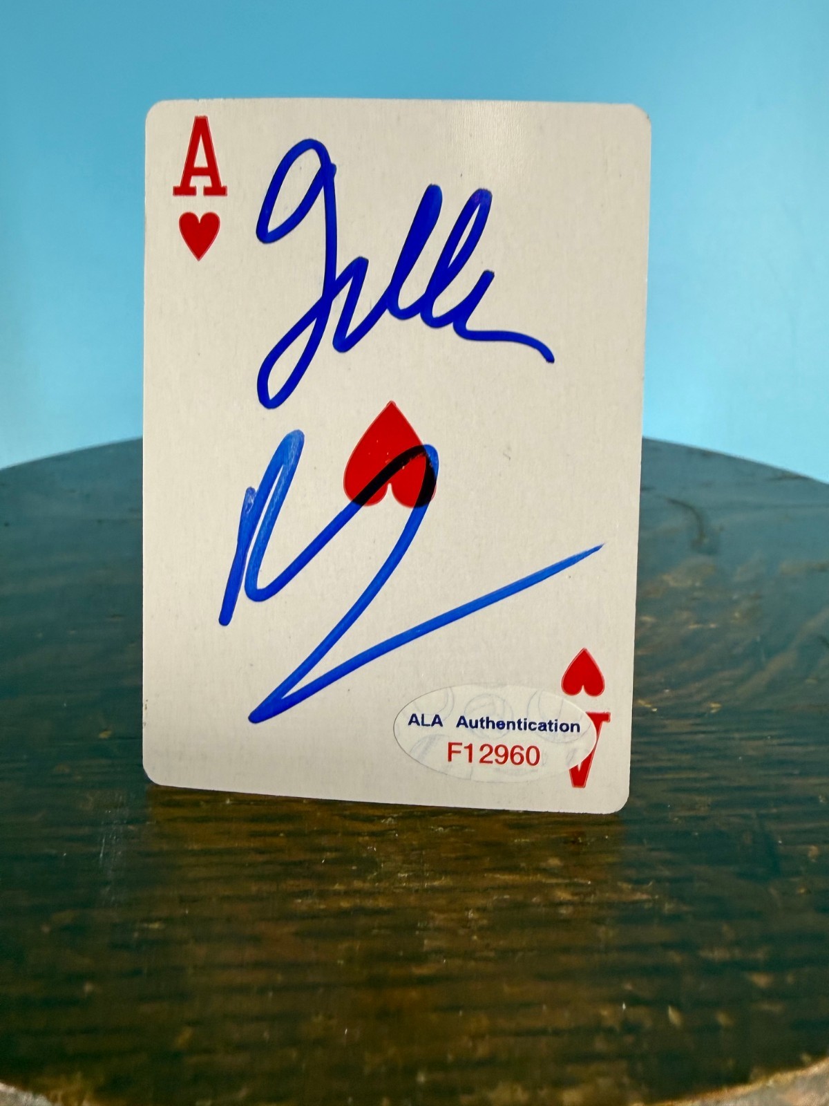 Penn & Teller Signed Playing Card 3 ALA Authenticated Excellent