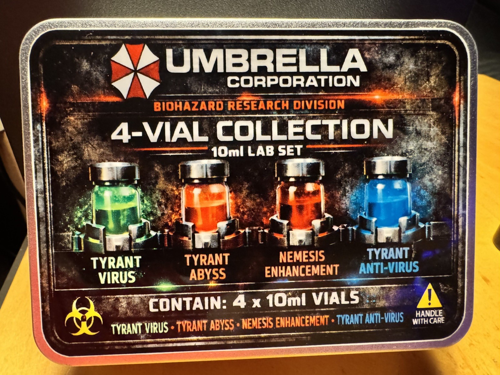 Umbrella Corporation 10ml Crimped Glass Prop vial Boxed set – T-Virus