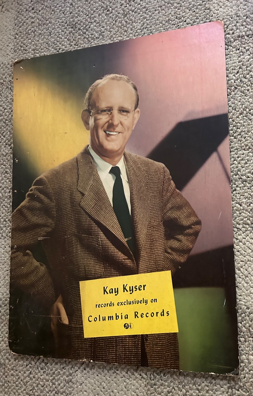 COLUMBIA RECORDS STORE DISPLAY SIGN KAY KYSER C. 1940S 16 X 22 INCHES