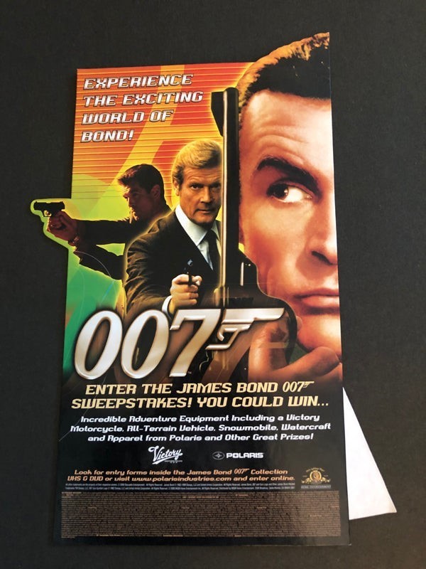 James Bond Original Standee Sean Connery Roger Moore Pierce Brosnan 10×17 RARE