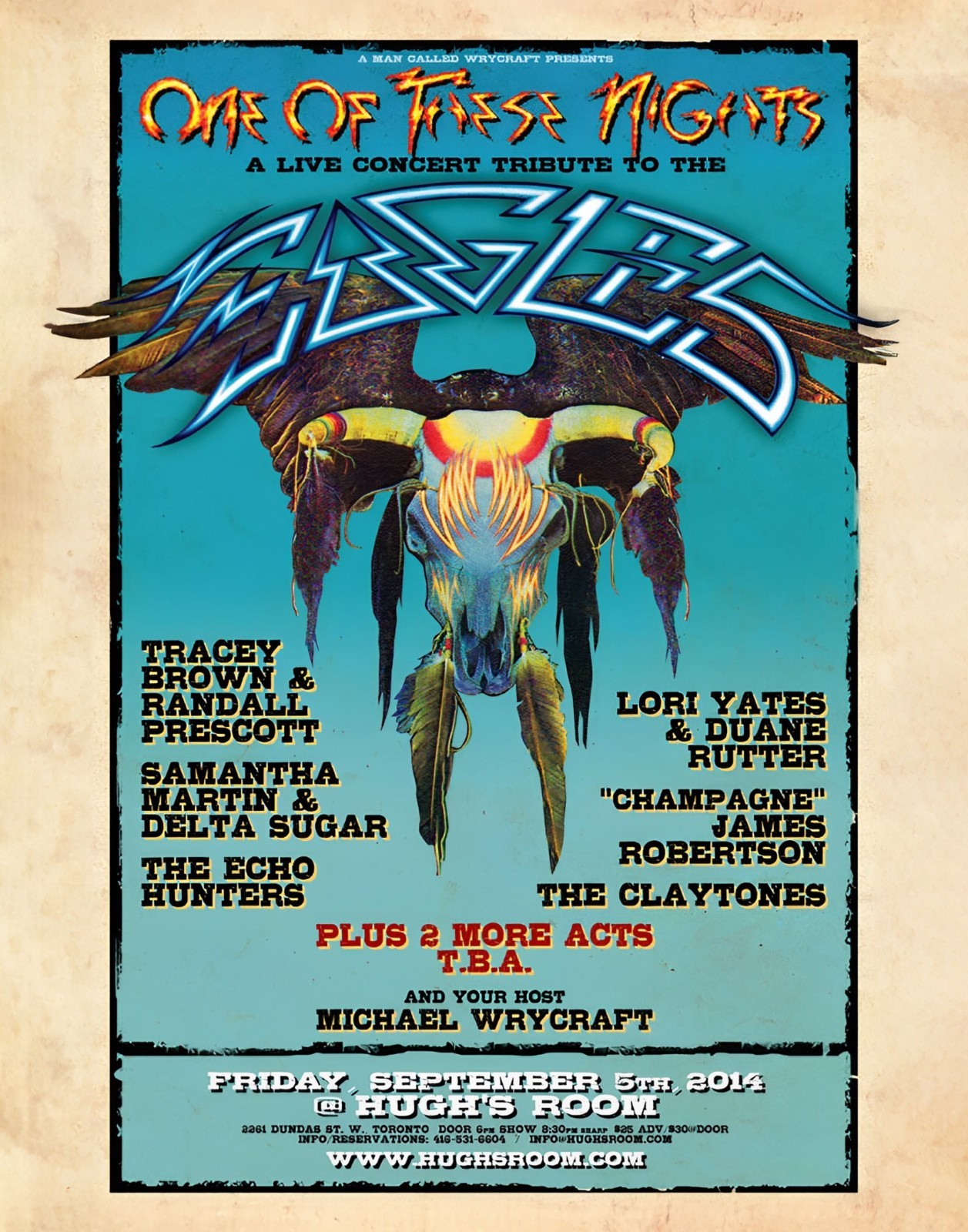 Eagles at Hugh’s Room 2014 Mini 13″ X 19″ Concert Poster only or Framed