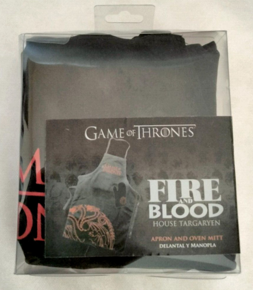 Game of Thrones Apron & Oven Mitt Set House Targaryen Adult One Size NEW In Pkg