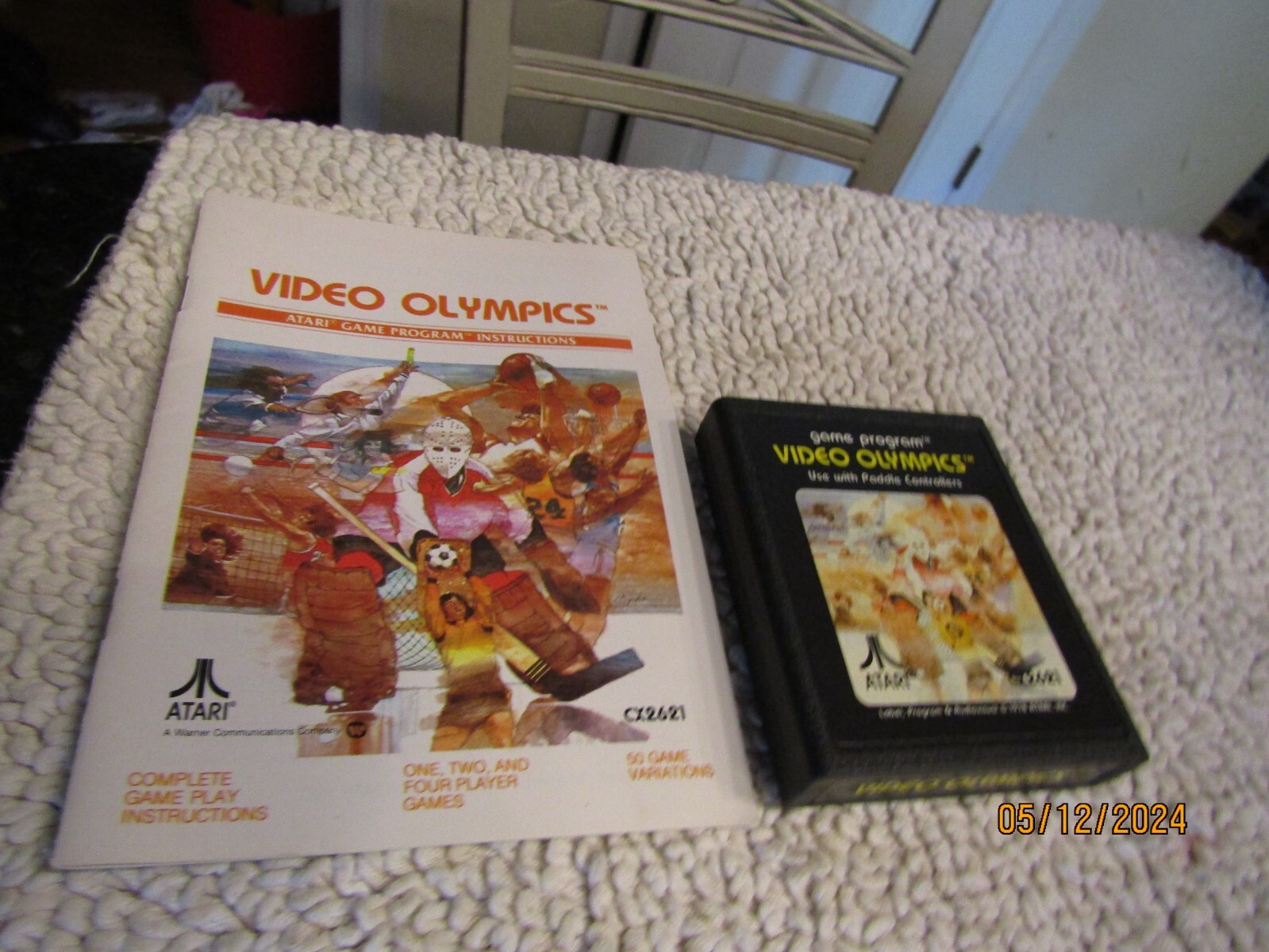 Vintage Atari Video Olympics Game Program Cartridge CX2621 1978 w Instructions