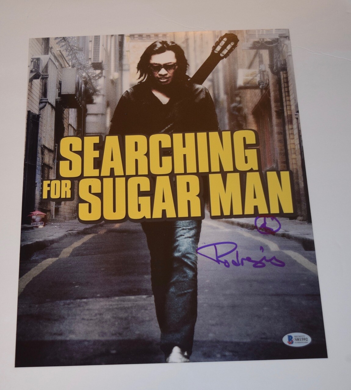 Sixto Rodriguez Signed Autograph 11×14 Photo Searching for Sugarman Beckett COA