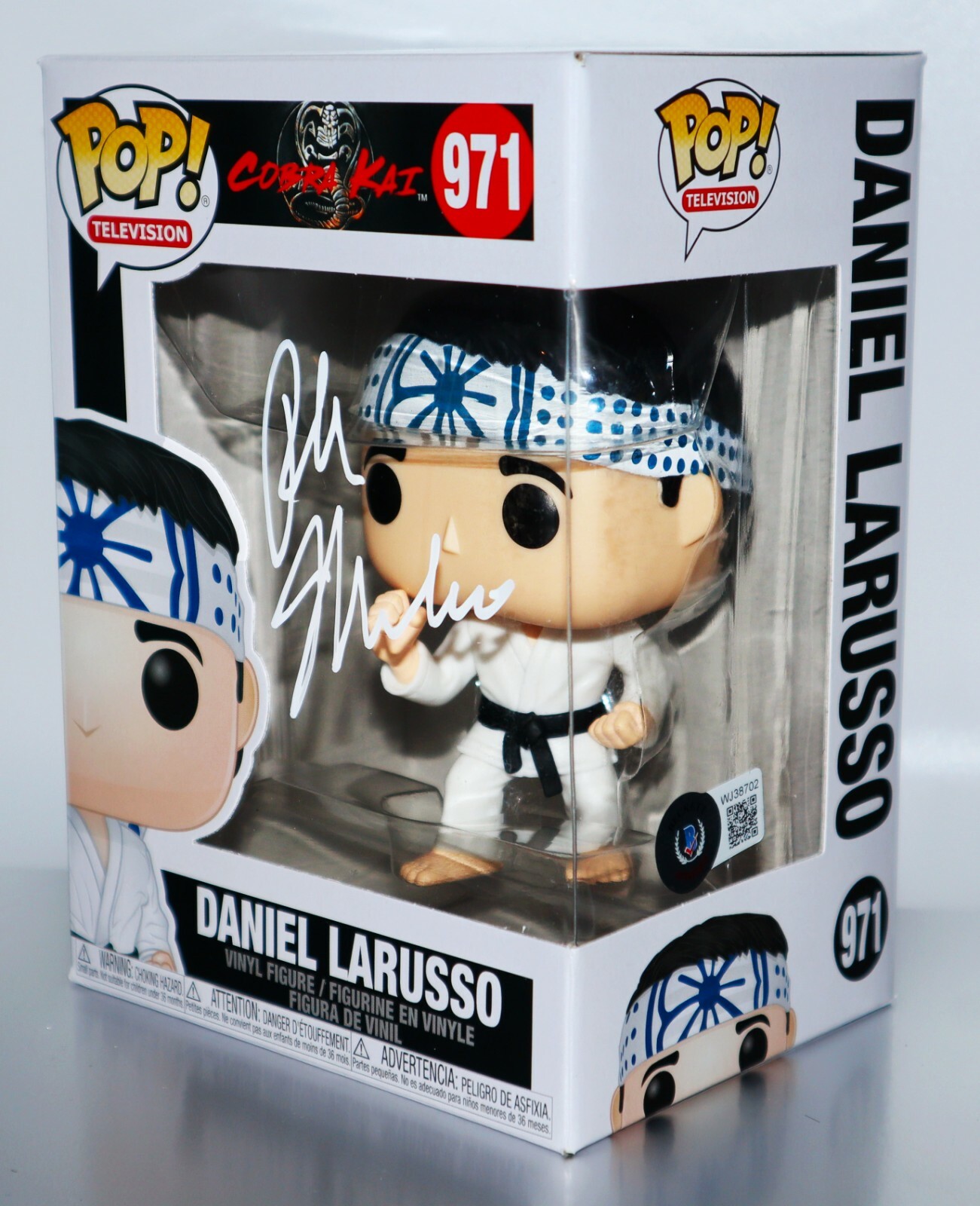 ⭐ Ralph Macchio Signed Cobra Kai Karate Kid Daniel LaRusso Funko Pop Beckett PSA
