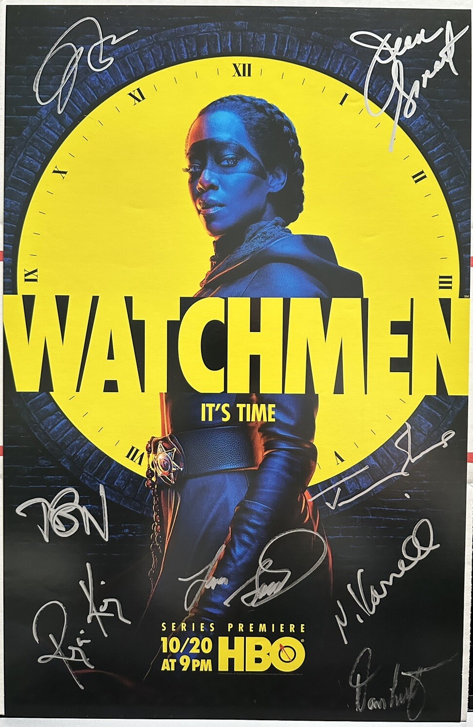 JEREMY IRONS SIGNED WATCHMEN NYCC POSTER 11X17 REGINA KING AUTOGRAPH LINDELOFF
