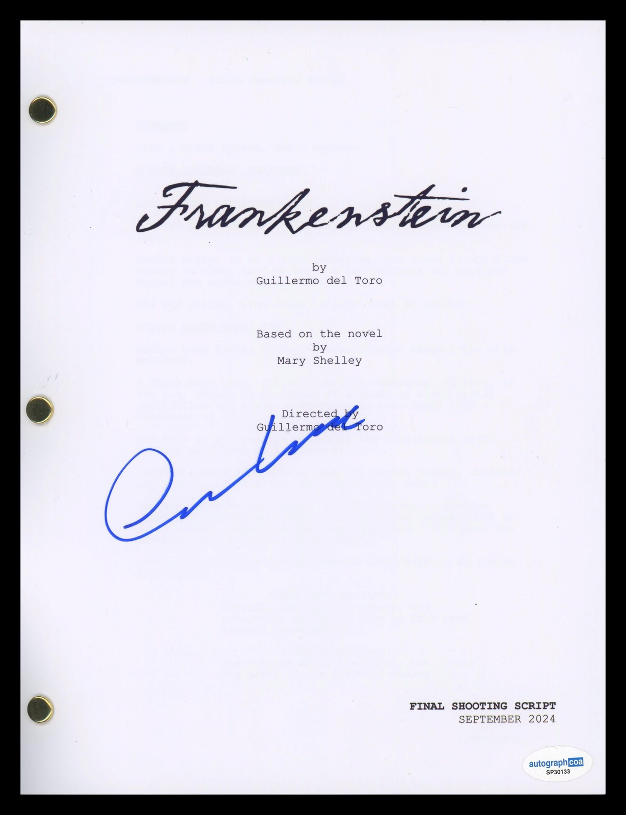Oscar Isaac “Frankenstein” AUTOGRAPH Signed Complete Script Screenplay B ACOA