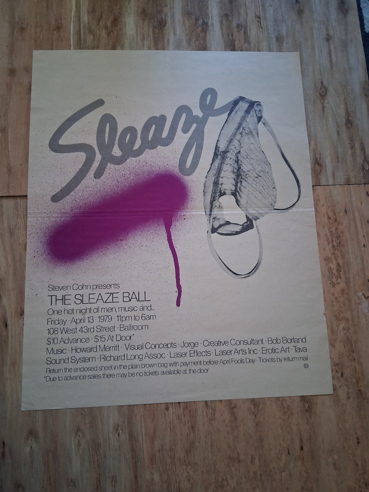 SLEAZE BALL 1979 NEW YORK CITY poster Steven Cohn Queer Nightlife LGBTQ