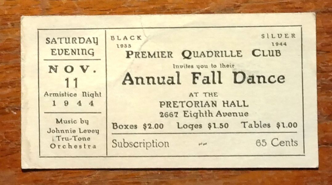 1944 Dance Ticket Featuring John Levey (1912-2012) Tru-Tone Jazz Orchestra