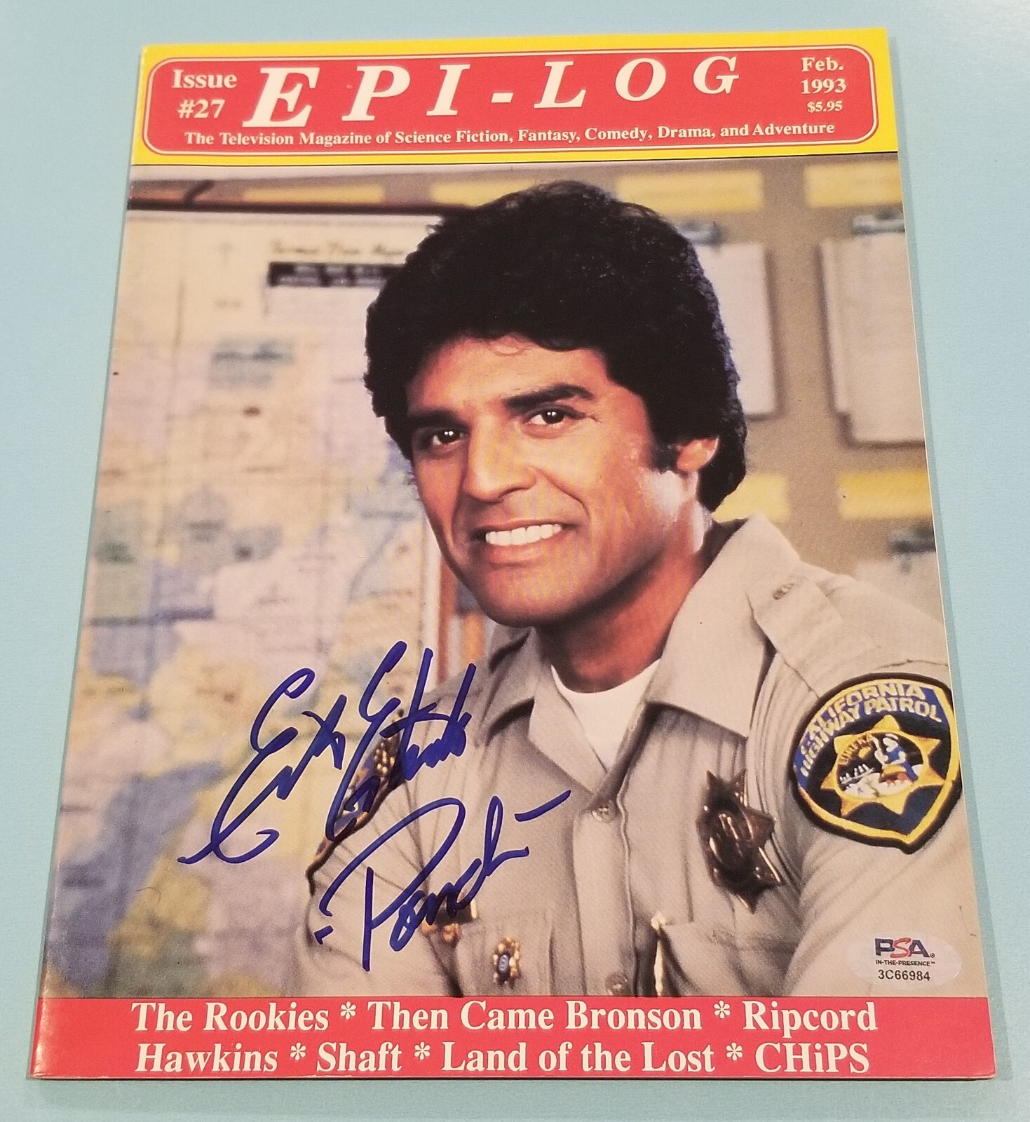 Erik Estrada Signed Autographed EPI-LOG Magazine Actor CHiPs Ponch Police PSA