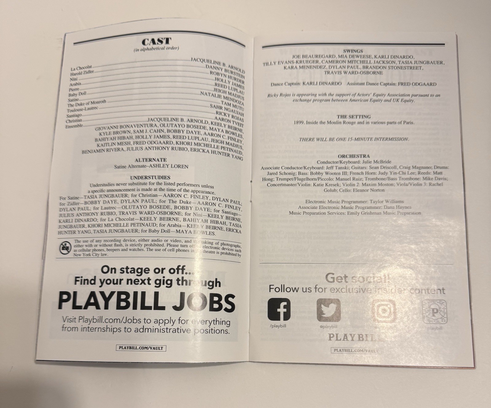 Playbill Collection Lot 4 Excellent Condition