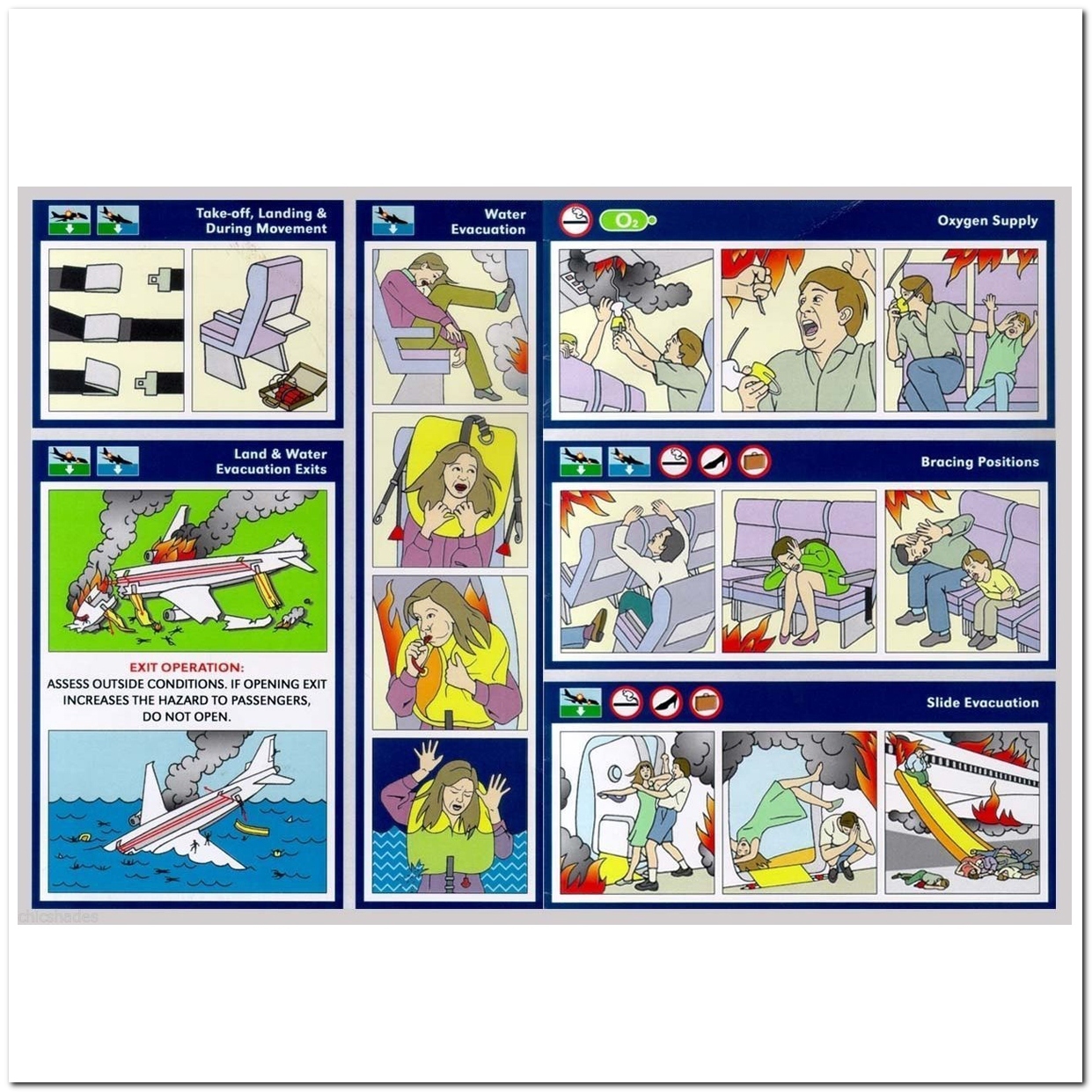 Tyler Durden Fight Club Airplane Project Mayhem Safety Postcard + Business Card
