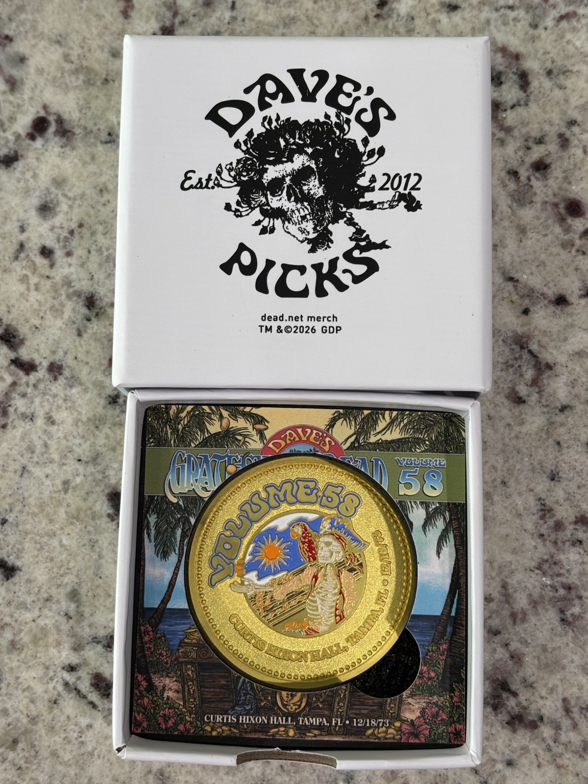 Grateful Dead Dave’s Picks 58 Collectors CHALLENGE COIN #241/500 NEW In Box