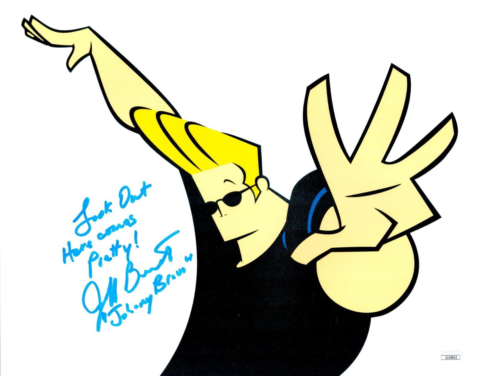 Jeff Bennett Hand Signed 11×14 Johnny Bravo Authentic Autograph JSA COA