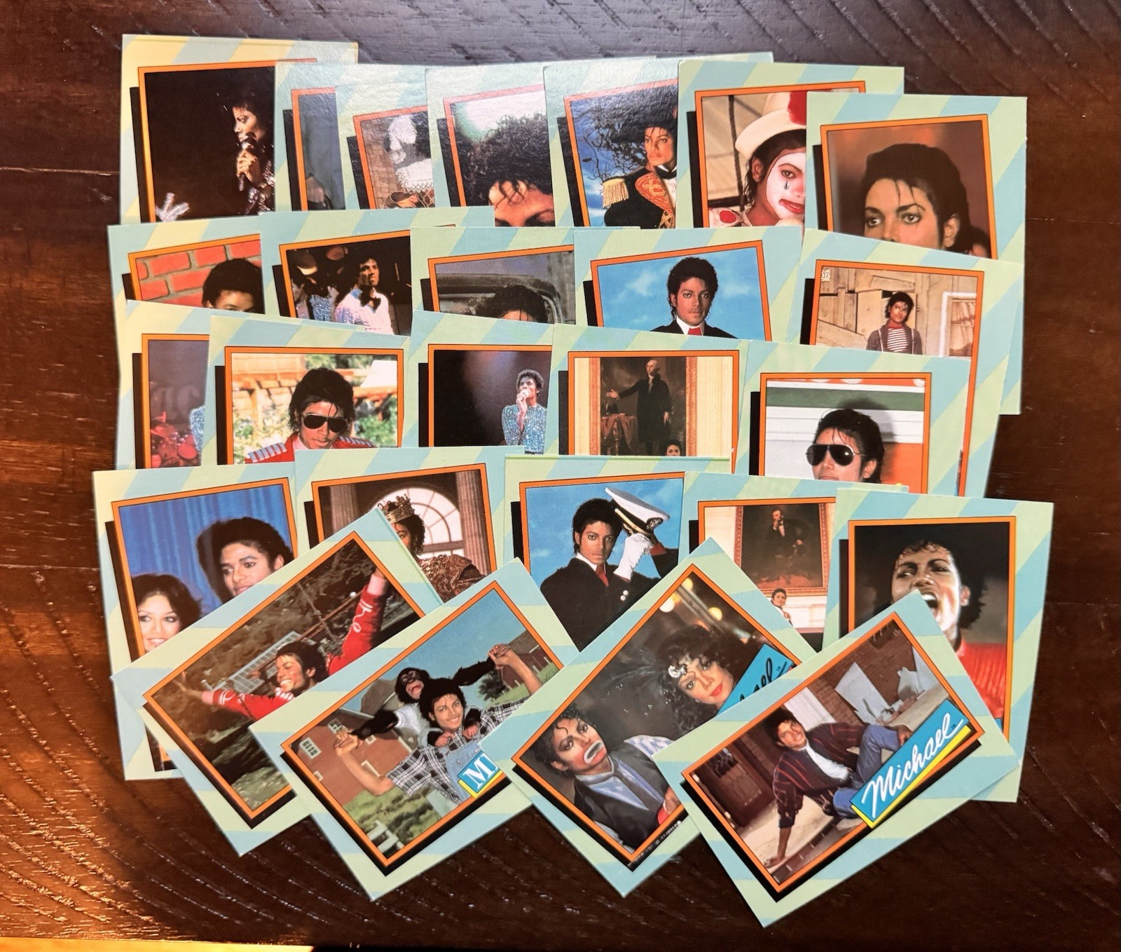 Vintage 1984 Michael Jackson Trading Cards Lot Blue *READ*
