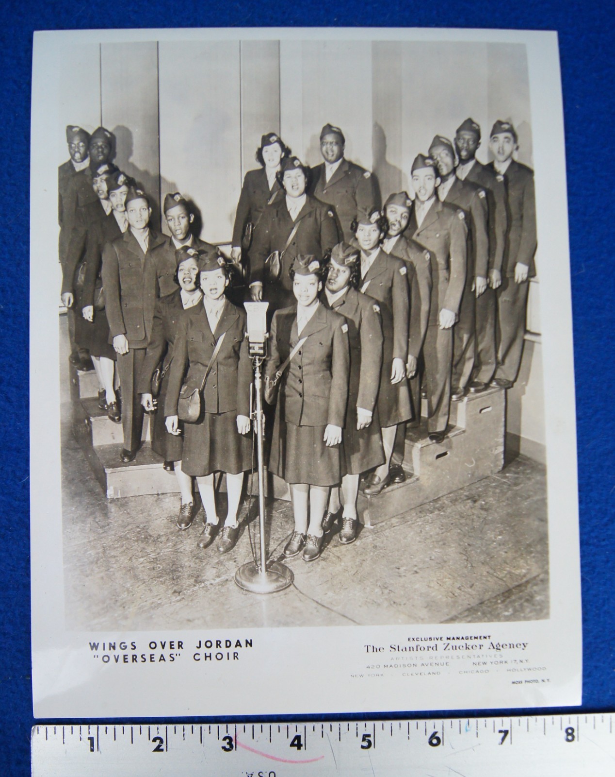 Rare Wings Over Jordan ” Overseas” Choir 1940s Old Photo WW2 8 X 10″