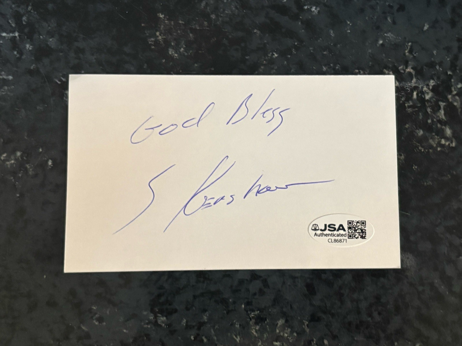 Sammy Kershaw Auto 3×5 Index Card Signer She Don’t Know She’s Beautiful JSA