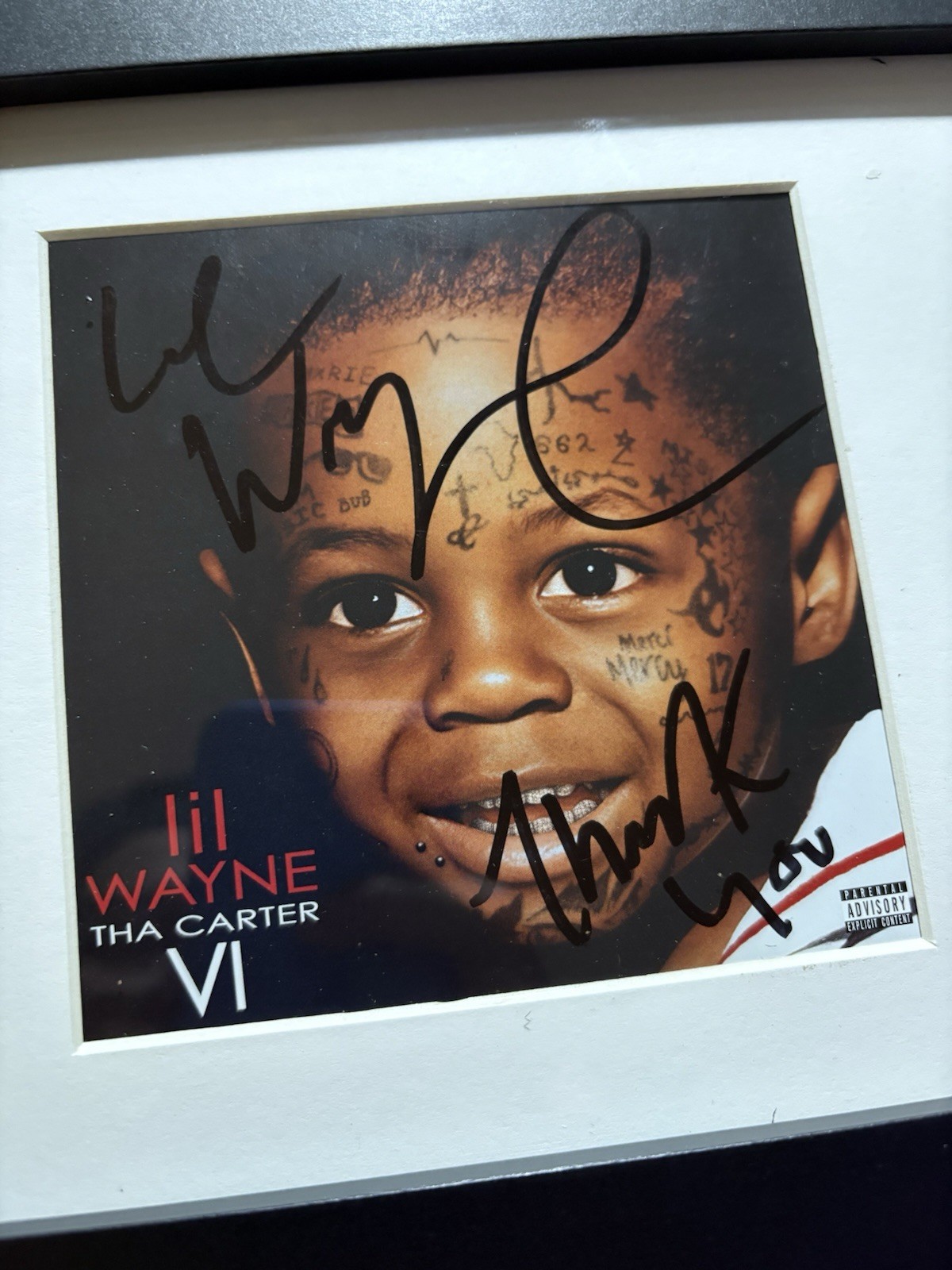 LIL WAYNE SIGNED THA CARTER VI 6 CD COVER FRAMED RAPPER 1 2 3 4 5 WEEZY JSA COA
