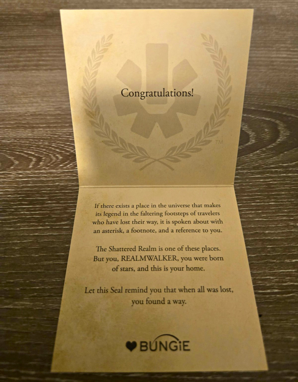 *UNSEALED* Bungie Destiny 2 – RealmWalker Title Seal