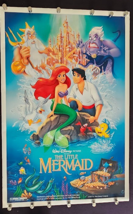The Little Mermaid BANNED Double Sided Movie Poster 27” X 41” NICE! 1989