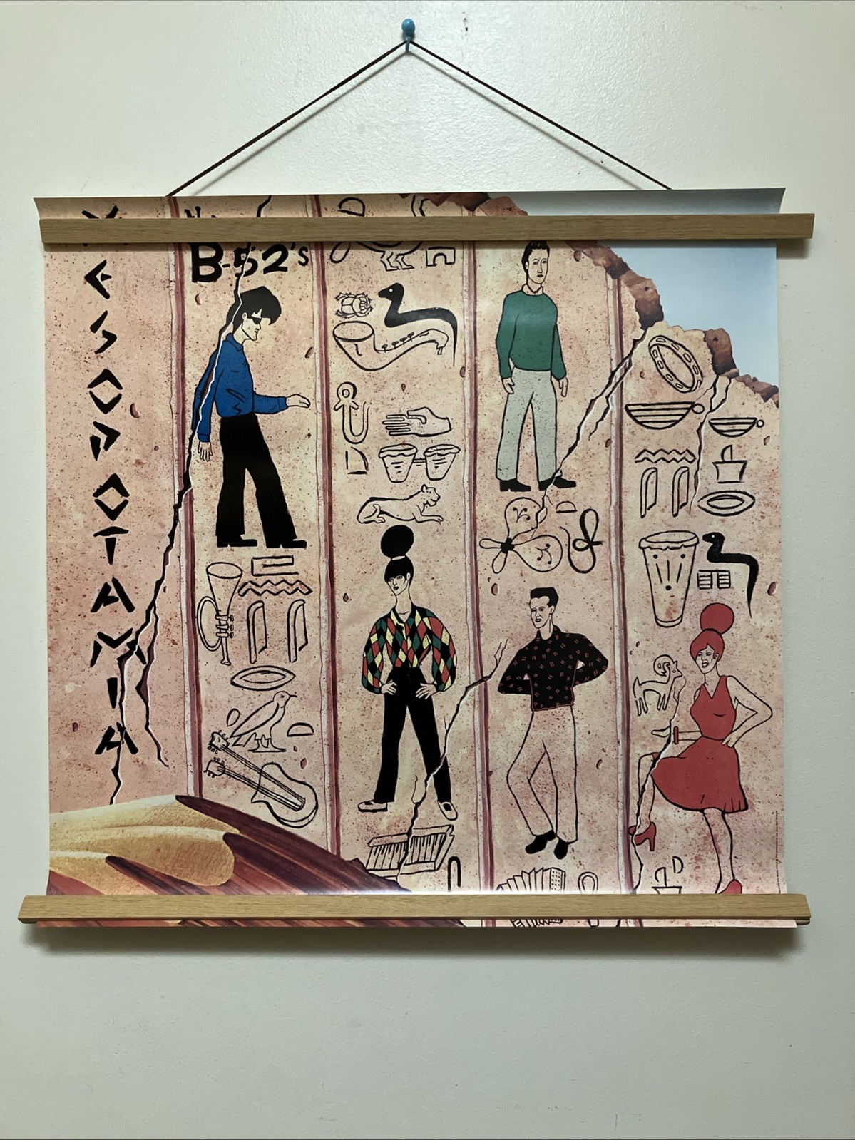 VTG 1982 B-52’S MESOPOTAMIA ORIGINAL Warner Bros PROMO POSTER 23”x23” VG Conditi