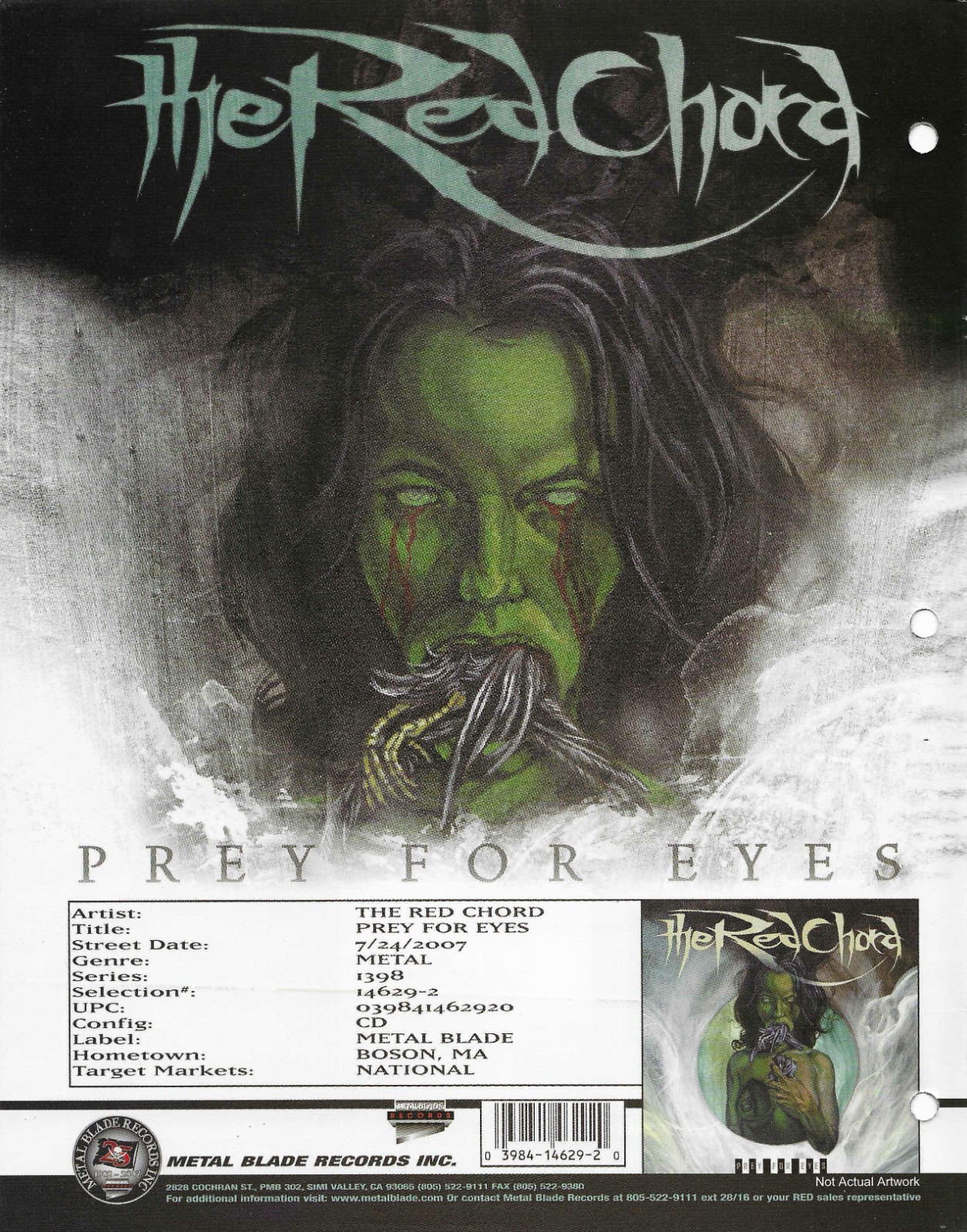 THE RED CHORD Rare 2007 DOUBLE SIDED PROMO TRADE AD Poster 4 Prey 8.5×11 MINT