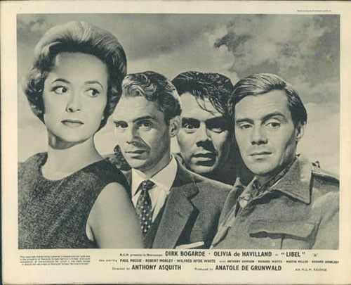 LIBEL OLIVIA DE HAVILLAND DIRK BOGARDE RARE LOBBY CARD MONTAGE SCENE