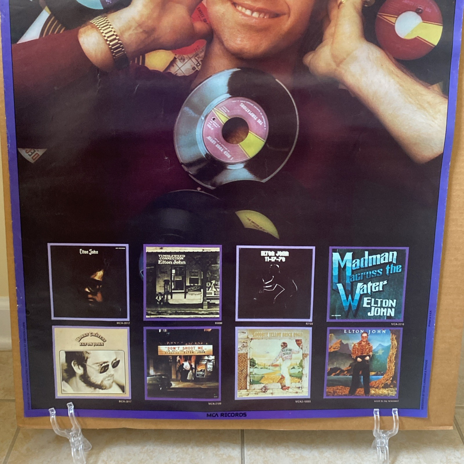 1974 ELTON JOHN Promo POSTER MCA RECORDS 22×35 YELLOW BRICK CARIBOU Estate Find!